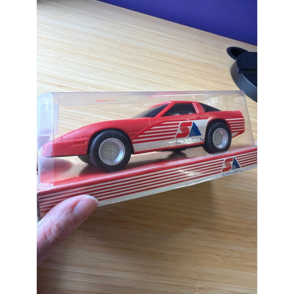 SuperAmerica Friction Car Promo Toy Red Corvette Style w Box VTG